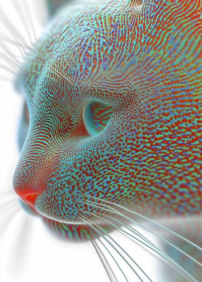Cat Portrait in Glitch Art