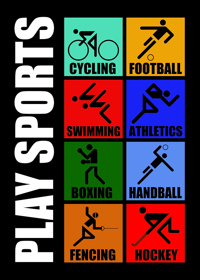Play Sports Health Vintage Art