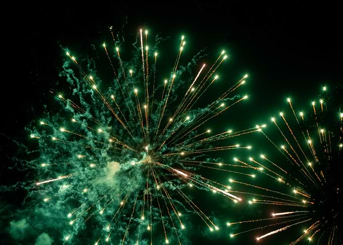 Green Fireworks Display