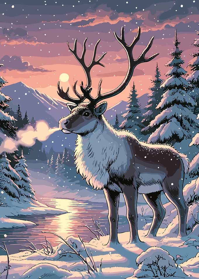 Reindeer in Winter Wonderland