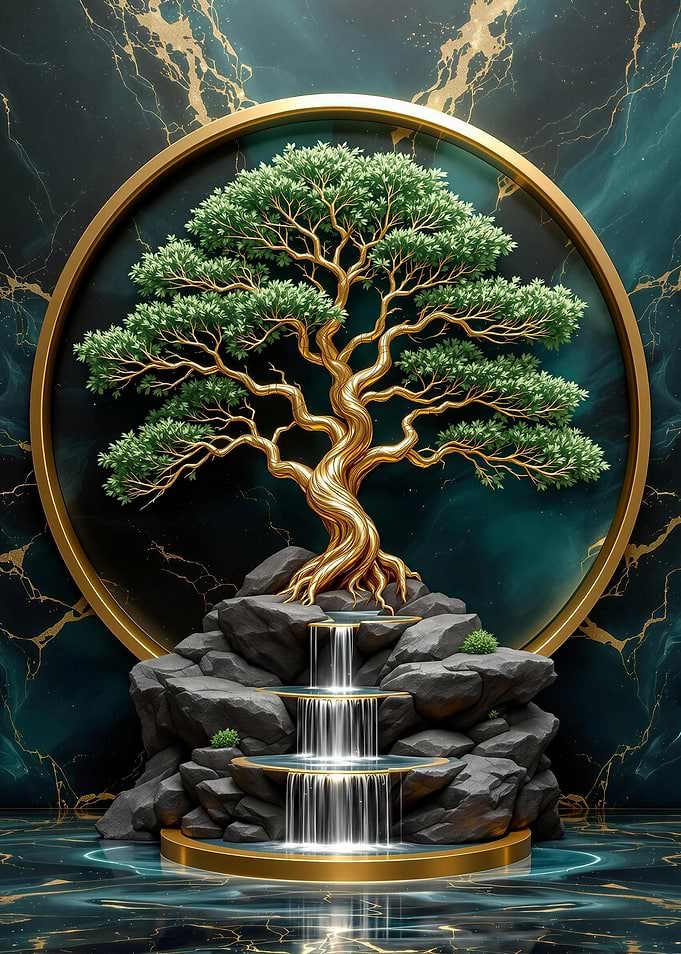 Golden Bonsai Waterfall