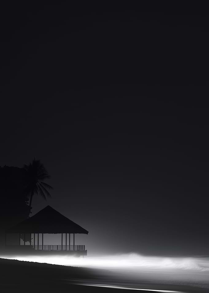 Silhouette of a Beach Hut