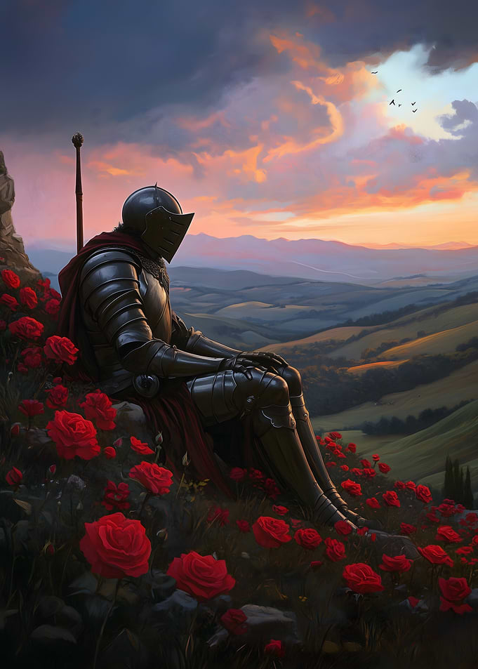 Knight in Rose field