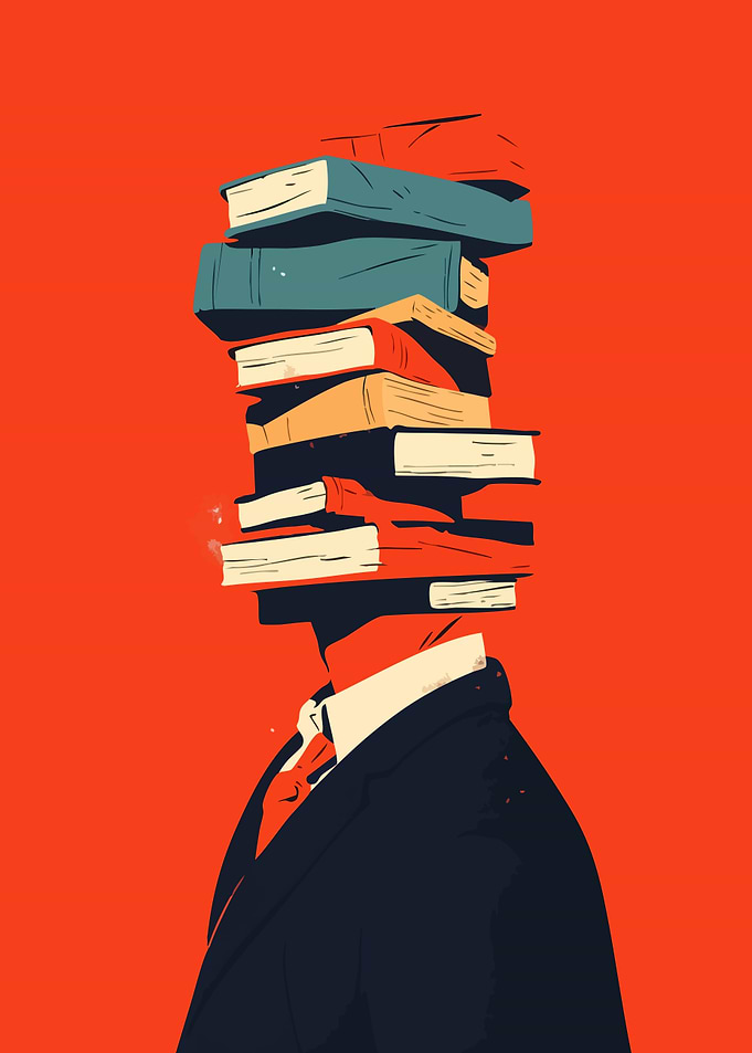 Book Head Man Surreal Abstract Art