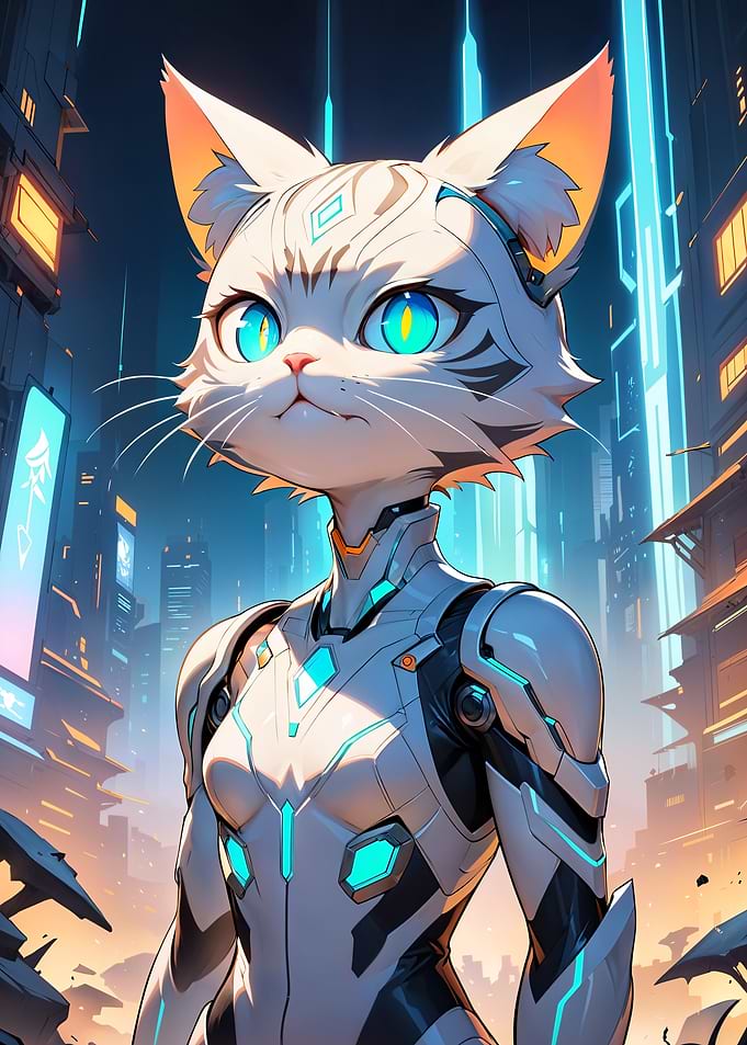 Cyberpunk Cat Girl