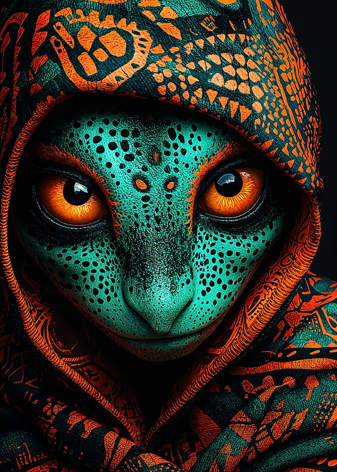 Alien with Orange Eyes