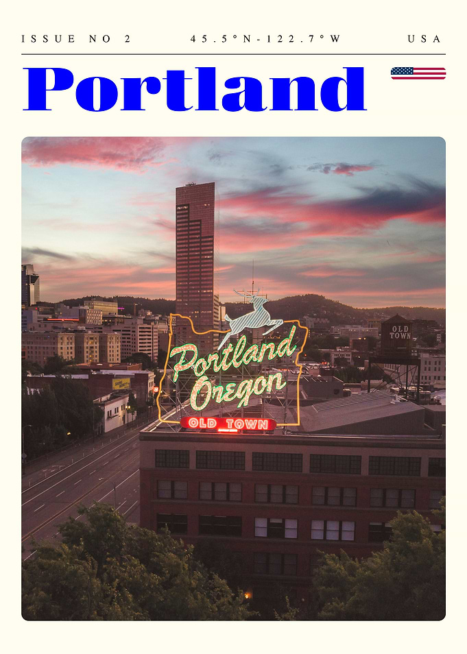 Portland Oregon Travel Art Poster