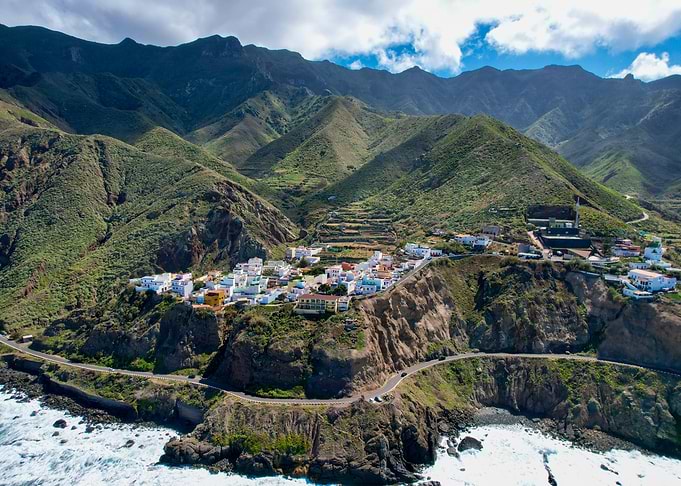 Coastal Village in Mountains