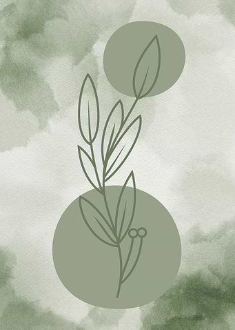 Green Branch Minimalist Boho