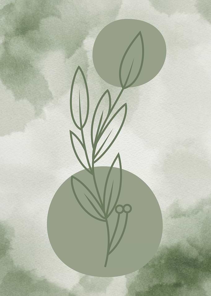 Green Branch Minimalist Boho