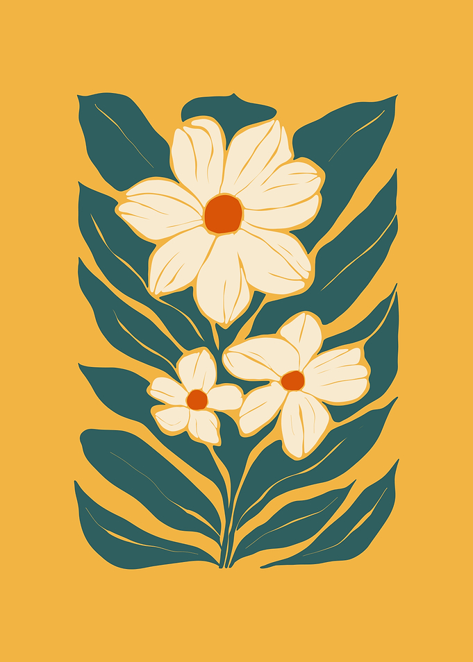 Floral Illustration orange