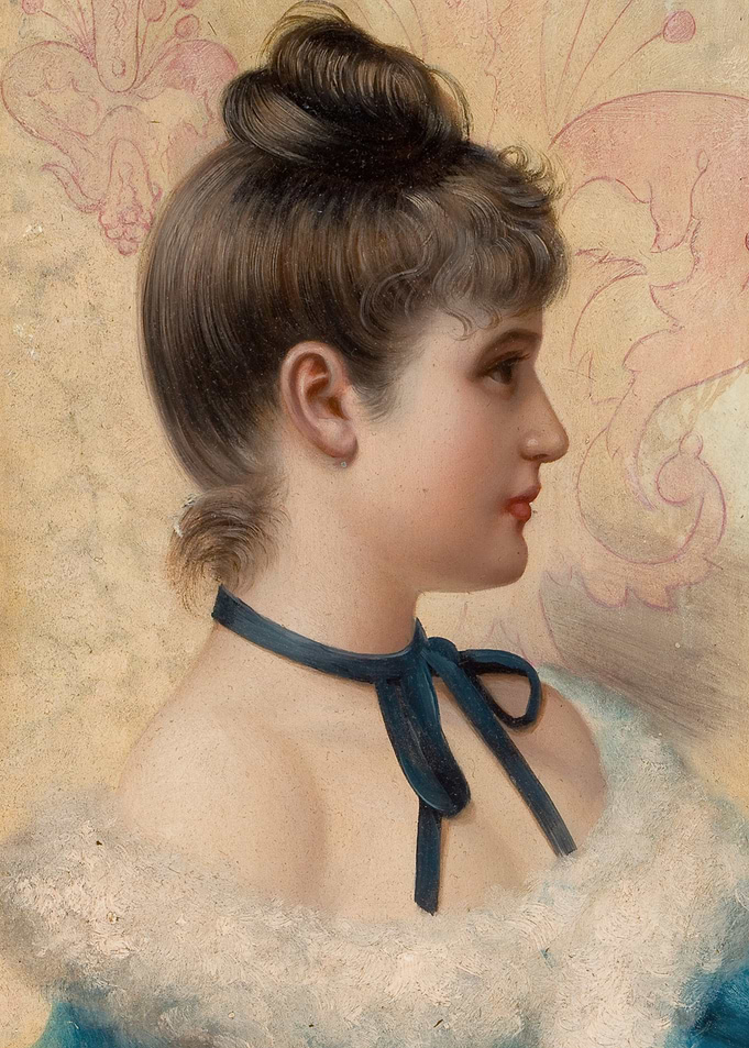 Vintage Woman Portrait Painting by Vittorio Matteo Corcos