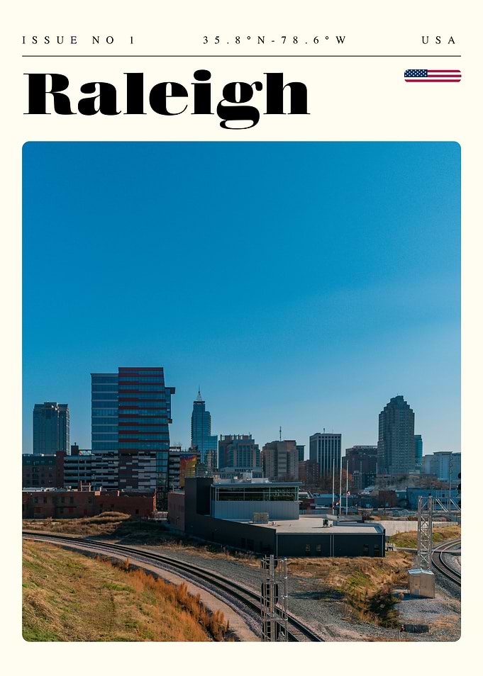 Raleigh North Carolina Travel Art Poster