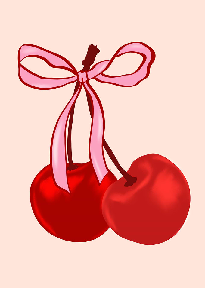 Cherries Coquette Pink Bow