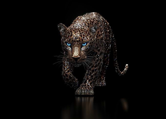 Diamond Leopard Sculpture