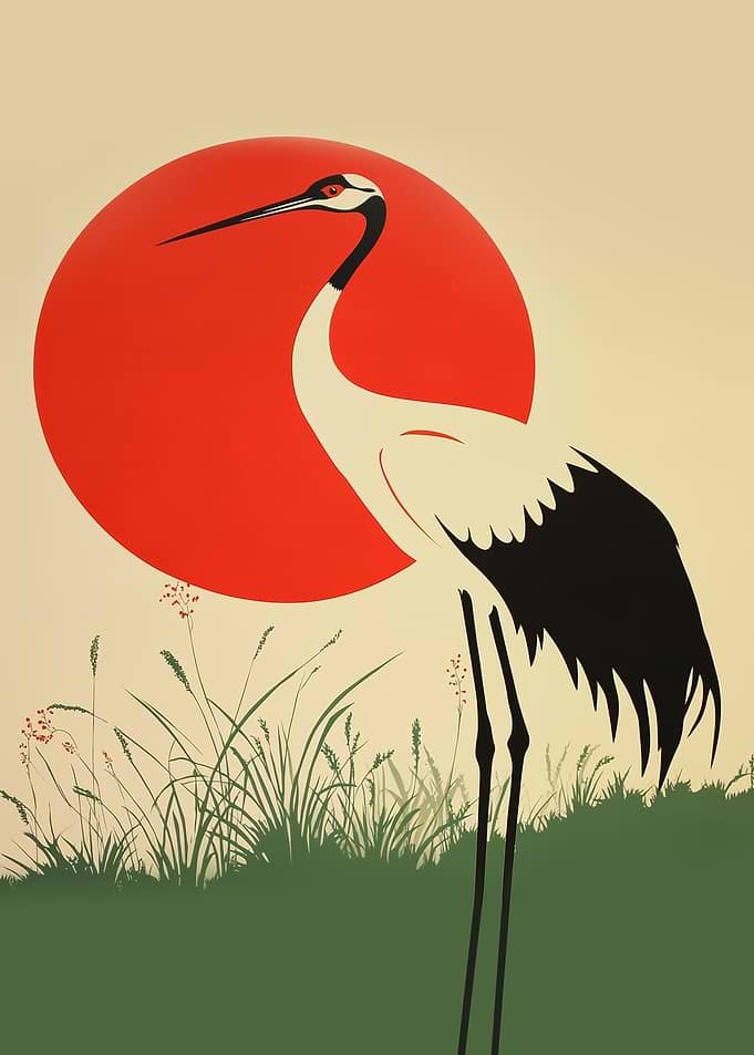 Red Sun Crane