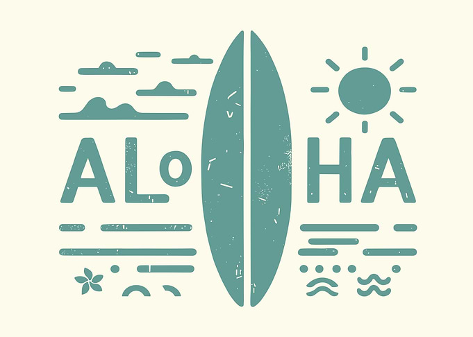 Aloha Surf Typography Green