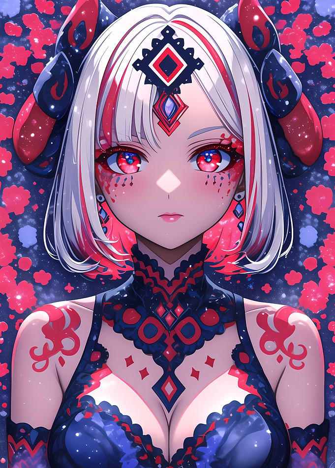 Anime Girl with Red Eyes Gaming