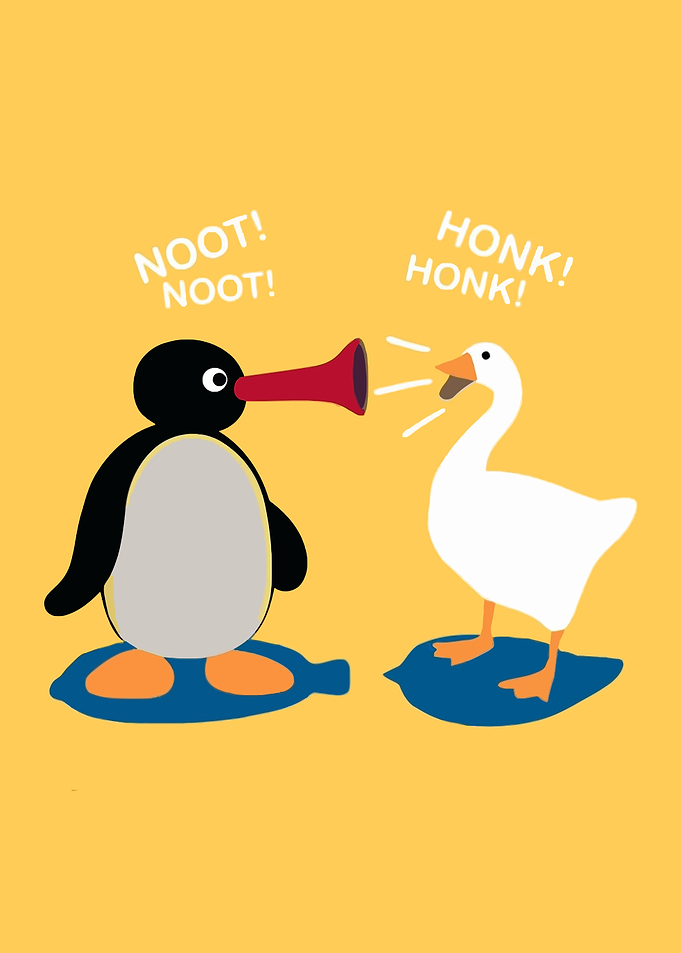Penguin and Goose Meme