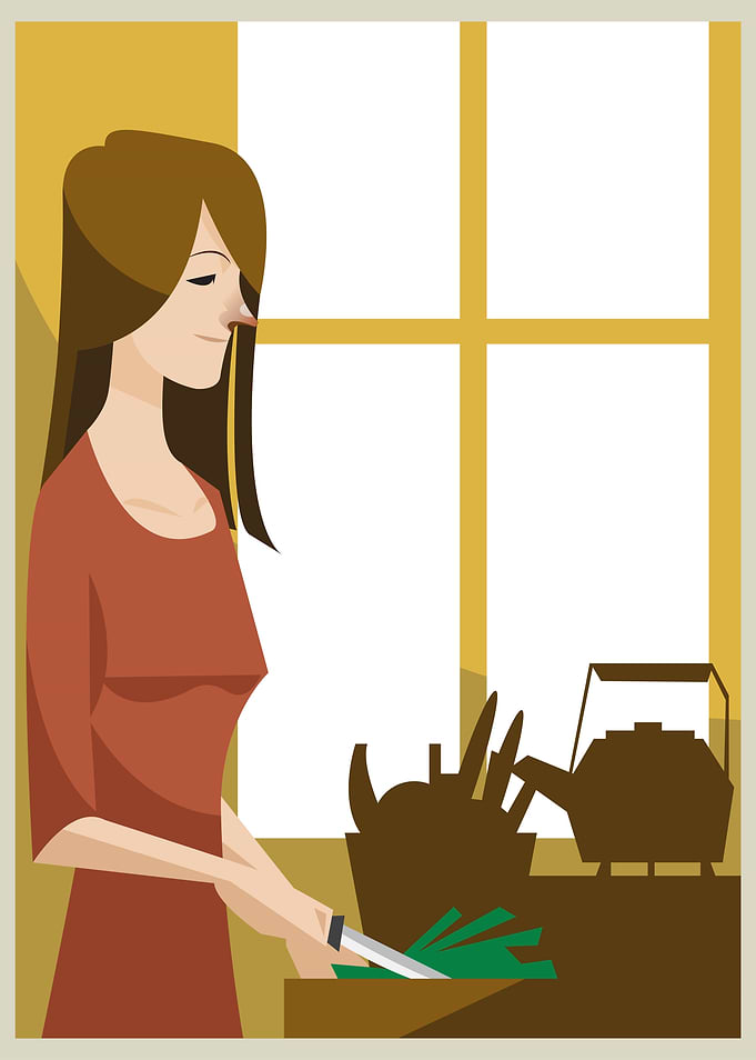 Woman Chopping Vegetables