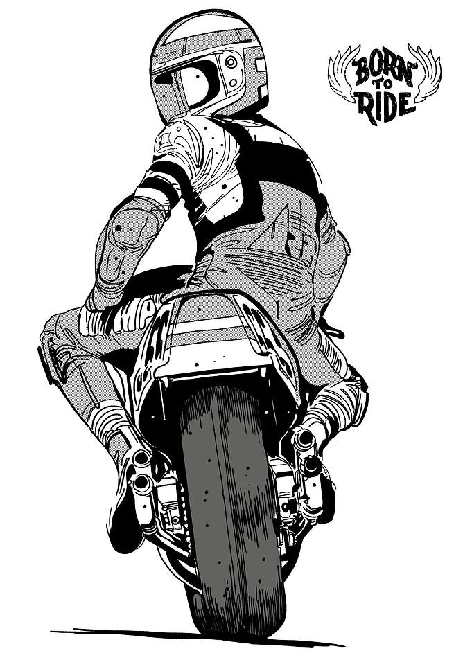 Motorcycle Rider Illustration