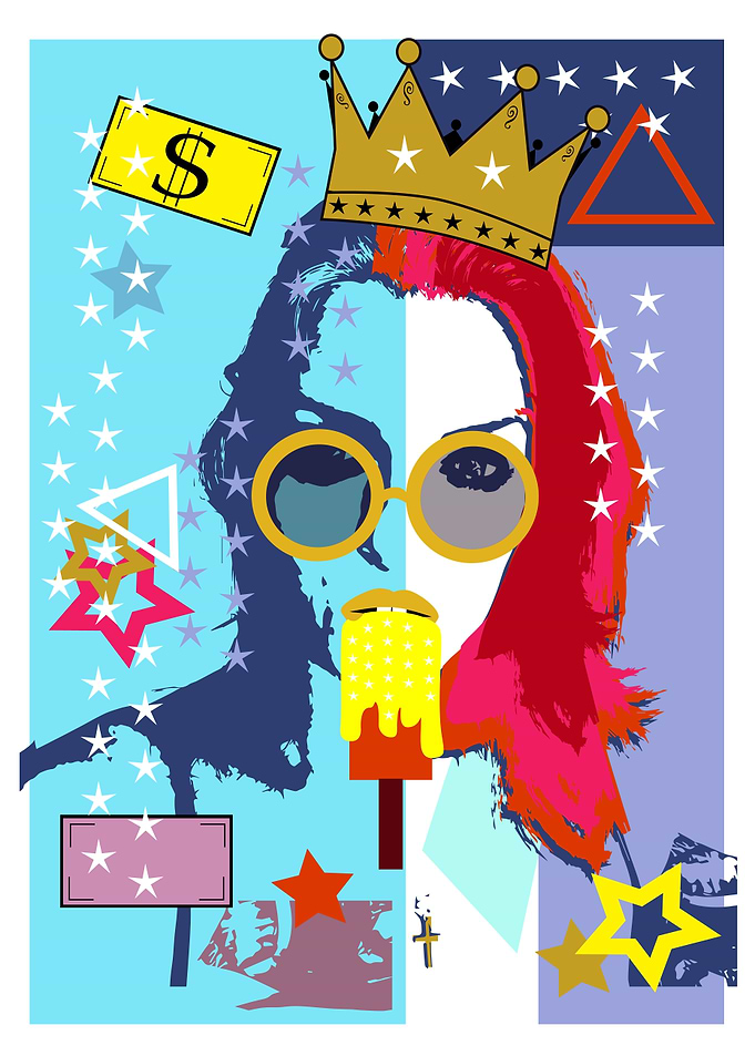 Pop Art Portrait with Ice Cream