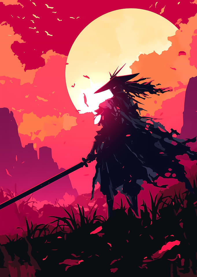 Silhouetted Warrior