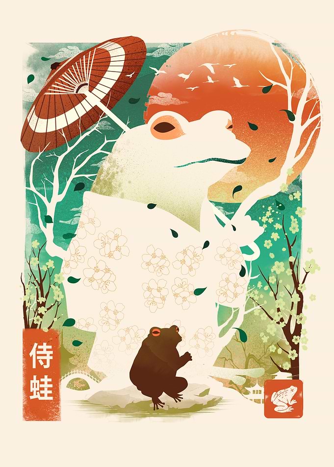 Frog in Japanese Garden