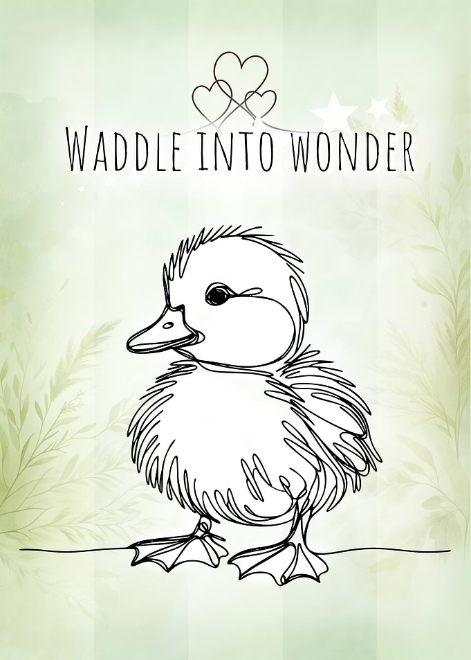 Little Duckling Line Art
