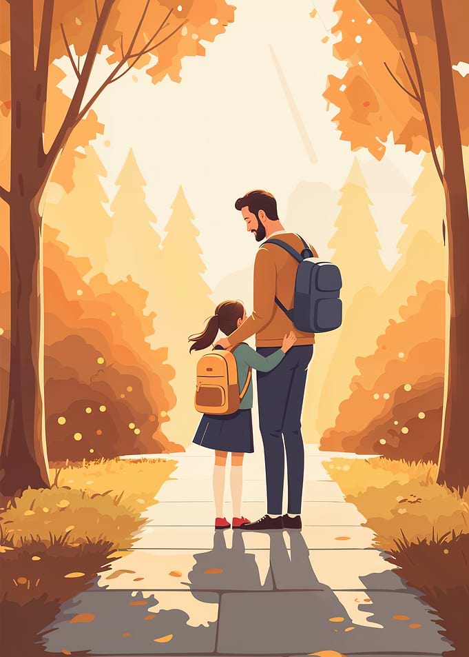 Father and Daughter Farewell