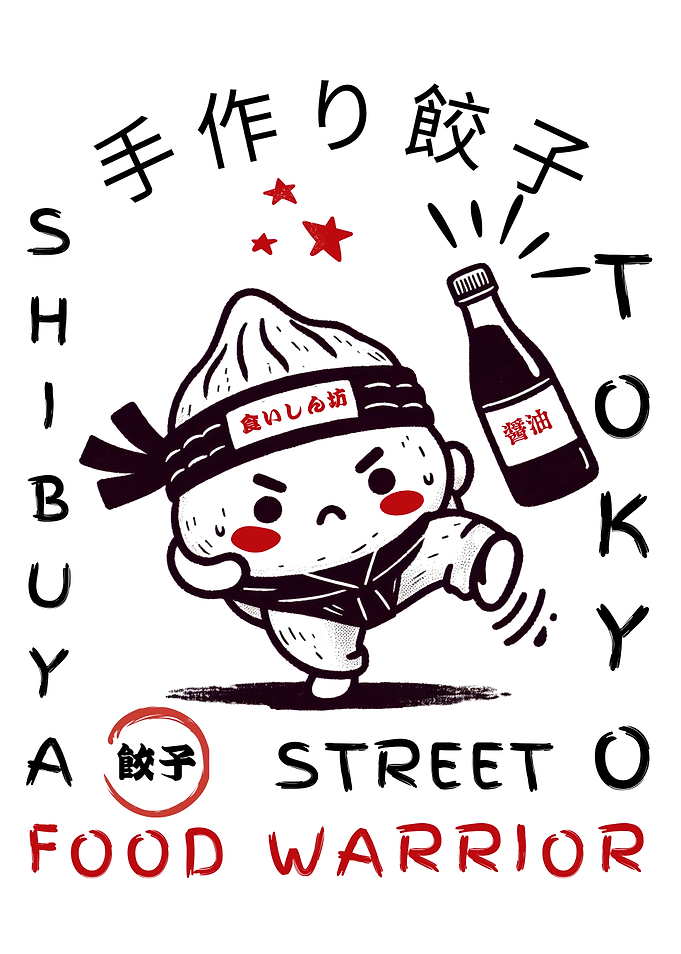 Japanese Dumpling Funny Street Food Warrior
