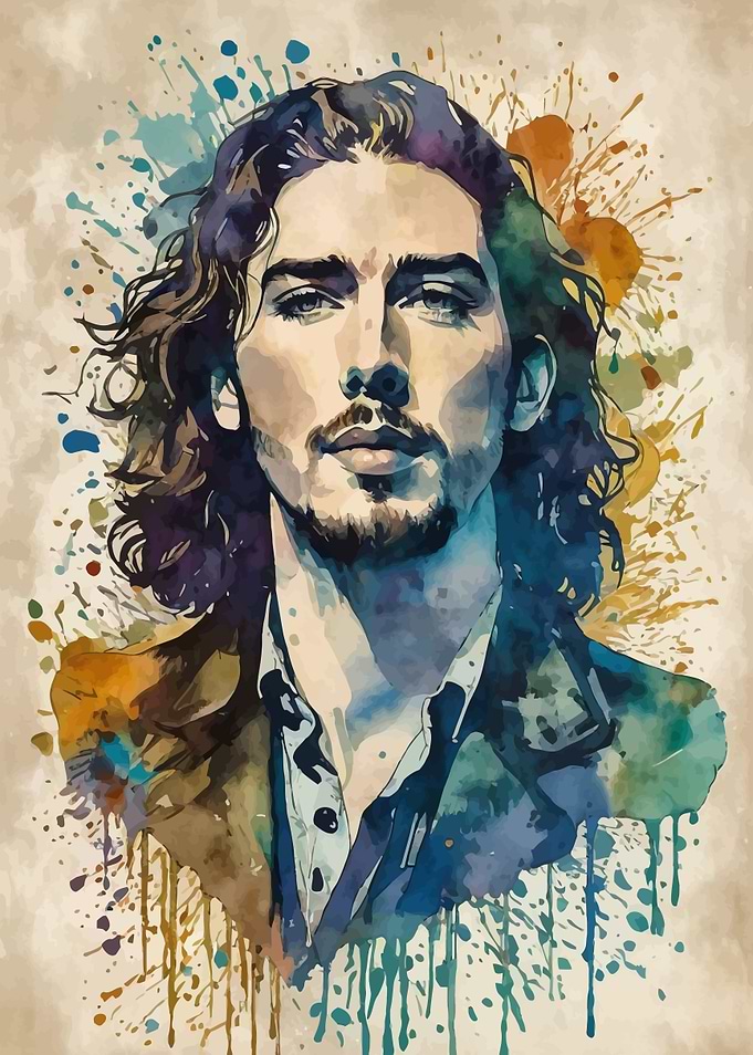 Hozier Watercolor Portrait