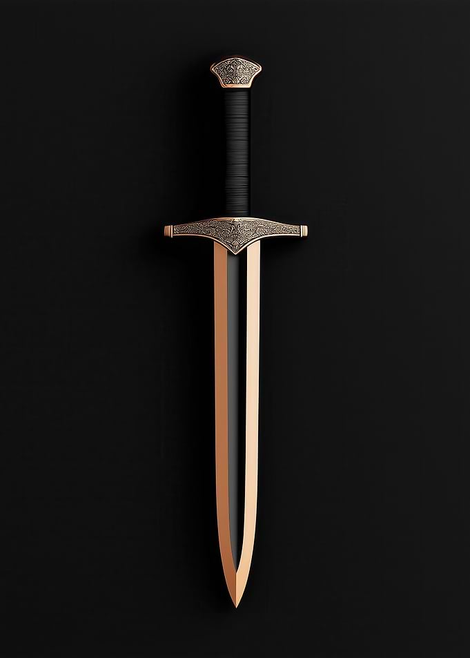 Ornate Dagger on Black