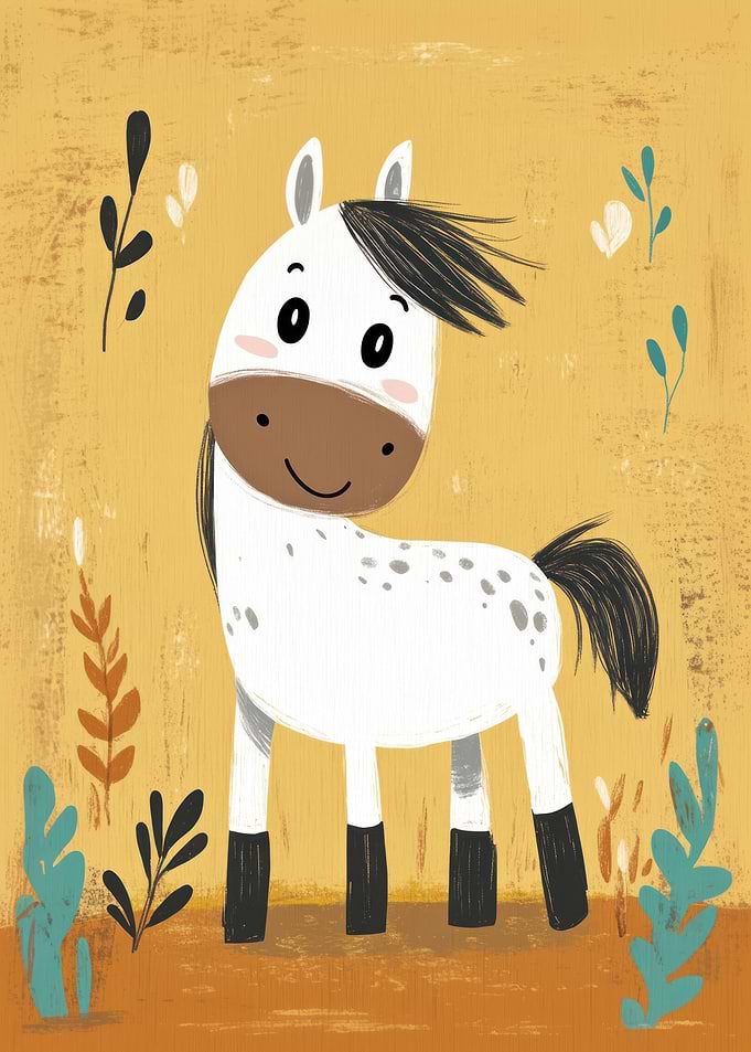 Cute Cartoon Horse