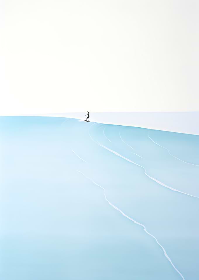 Surfer Blue Ocean Minimalist