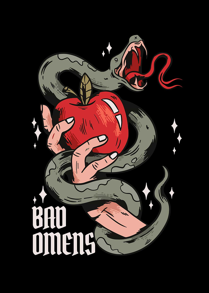 Snake and Apple Illustration