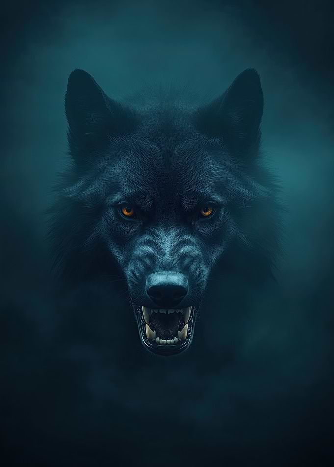 Black Wolf Portrait