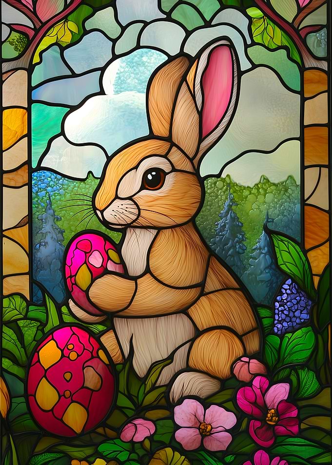 Stained Glass Easter Bunny