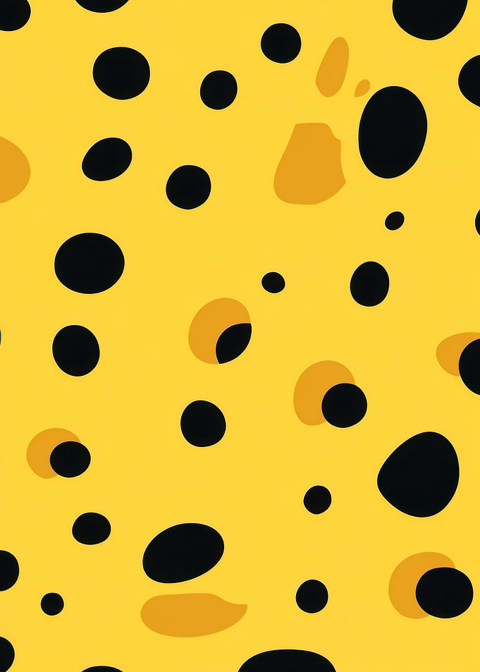 Yellow and Black Polka Dot Pattern