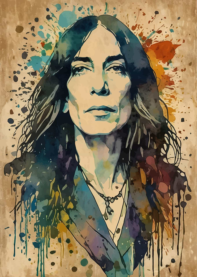 Patti Smith Watercolor Portrait