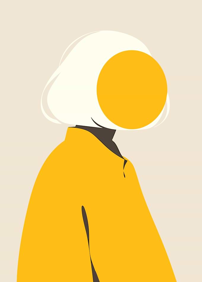 Abstract Minimalist Portrait Yellow Theme