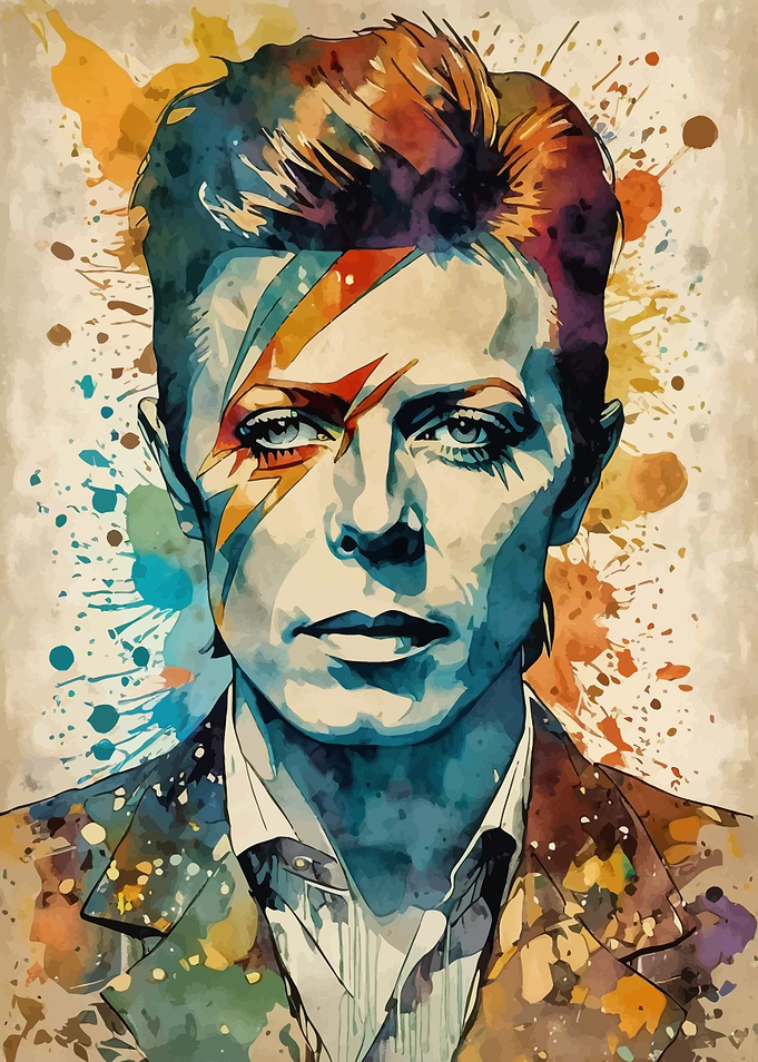 David Bowie Watercolor Portrait