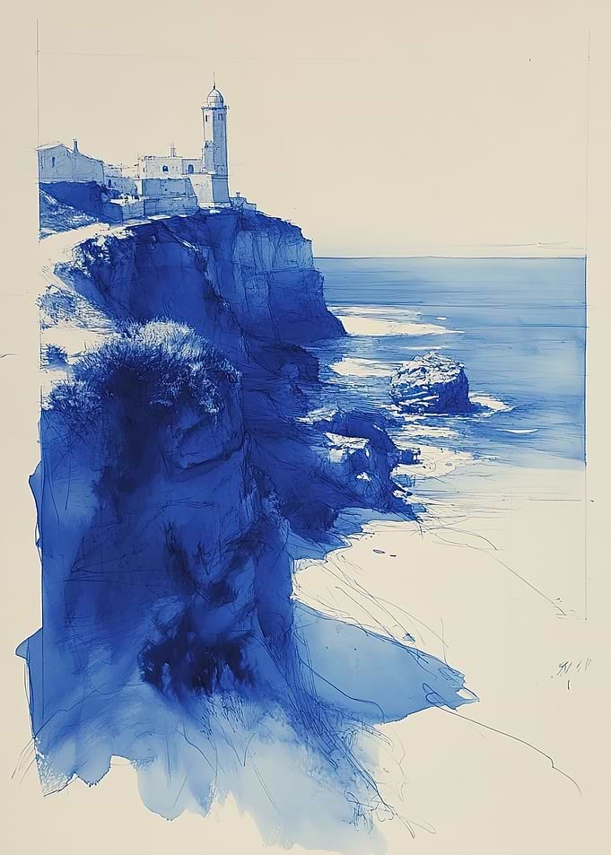 Blue Coastal Landscape