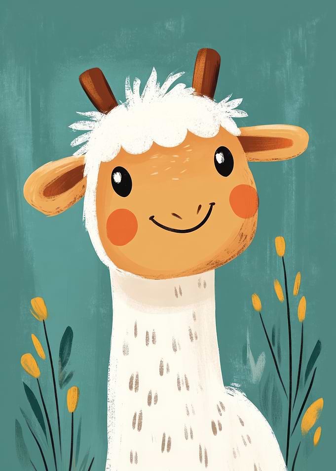Smiling Goat Illustration