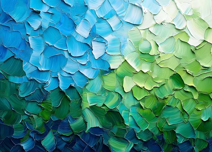 Abstract Blue and Green Painting