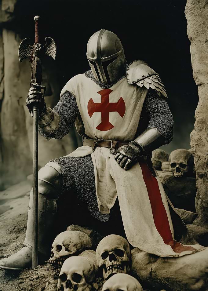 Crusader Knight with Skulls