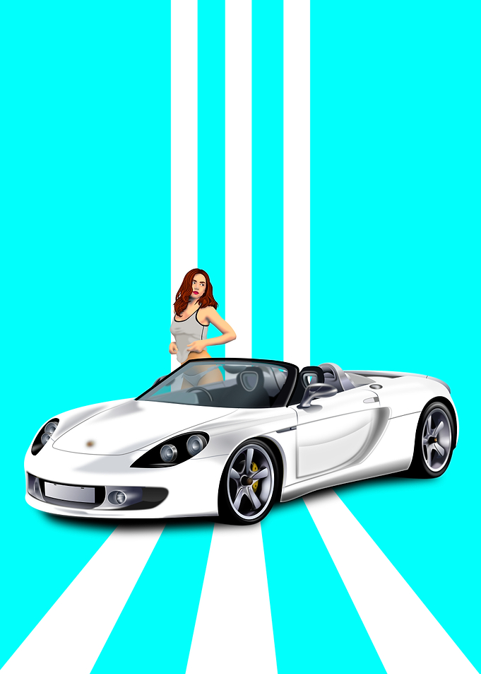 car and pinup girl