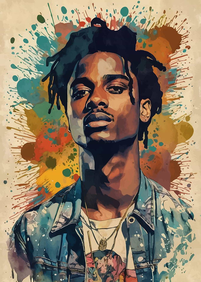 Playboi Carti Watercolor Portrait