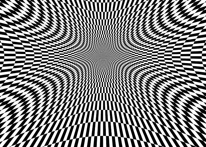 Black and White Checkerboard Illusion by bridget riley