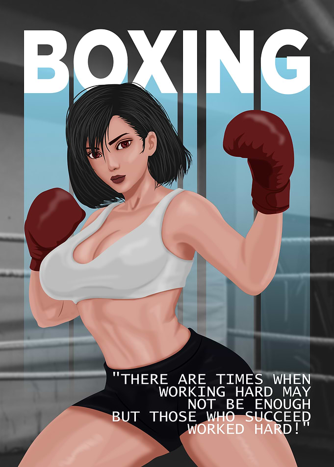 Female Boxer Illustration